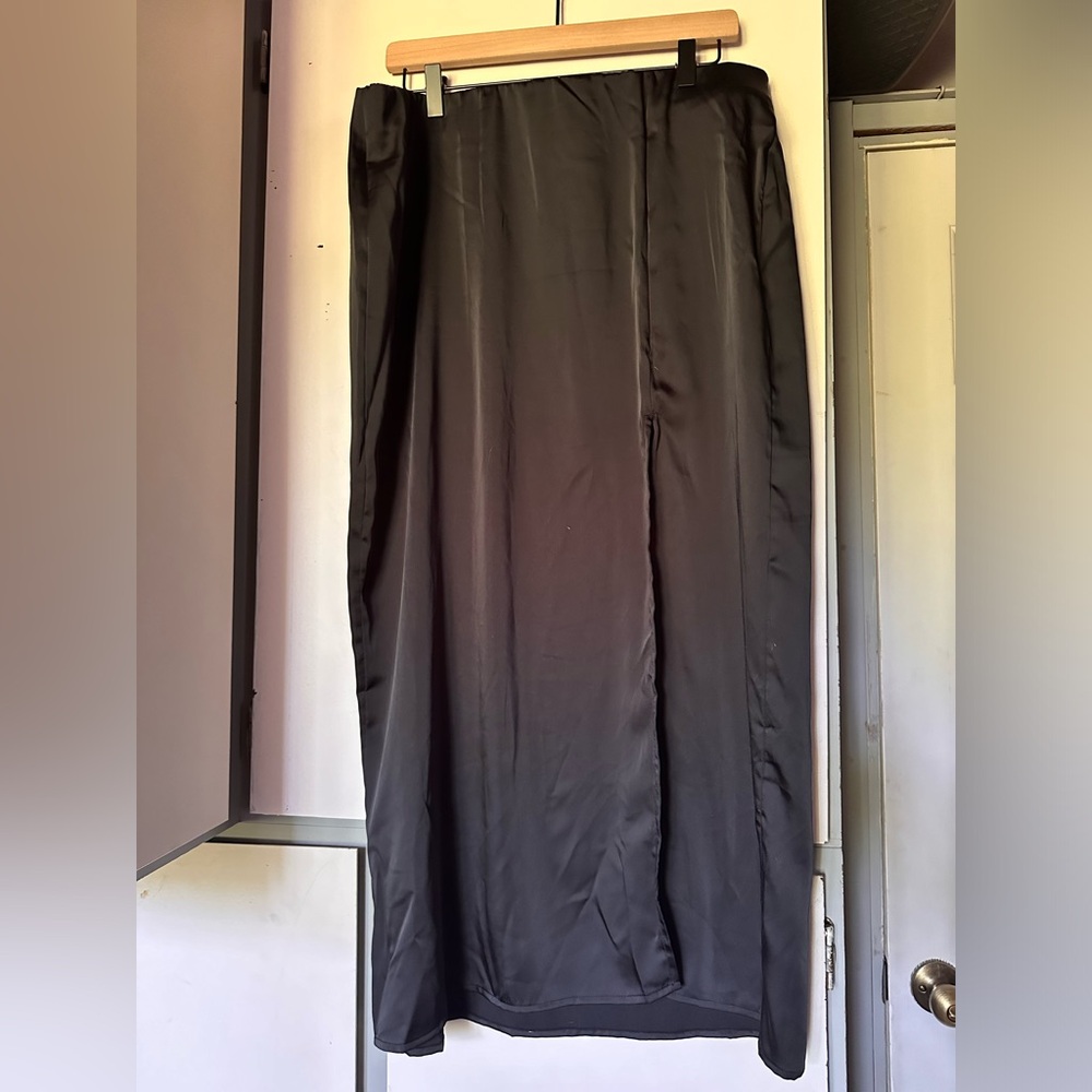 Black Satin Slip Skirt